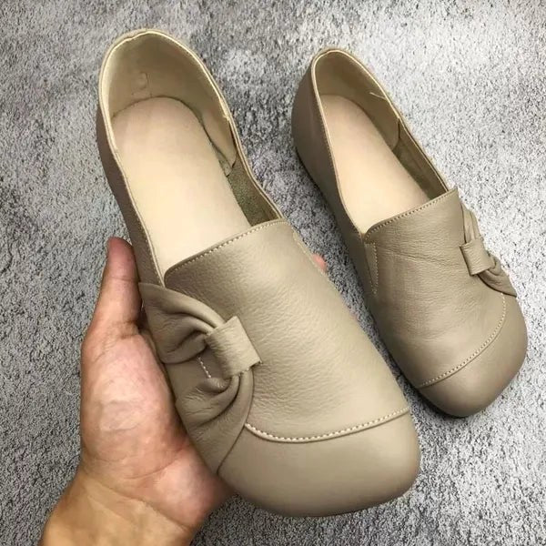 Nicole | Damskie wspierające buty skórzane, skórzane buty wsuwane | Erwnn | Czarny