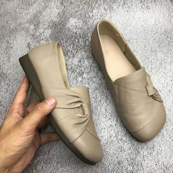 Nicole | Damskie wspierające buty skórzane, skórzane buty wsuwane | Erwnn | Czarny