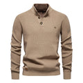 Oliver | Męski sweter bawełniany o klasycznym kroju, elegancki męski sweter | Erwnn | Khaki