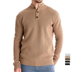 Oliver | Męski sweter bawełniany o klasycznym kroju, elegancki męski sweter | Erwnn | Khaki