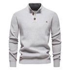 Oliver | Męski sweter bawełniany o klasycznym kroju, elegancki męski sweter | Erwnn | Khaki