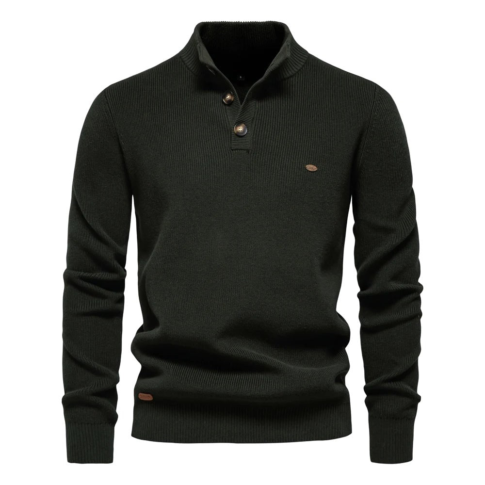 Oliver | Męski sweter bawełniany o klasycznym kroju, elegancki męski sweter | Erwnn | Jasnoszary