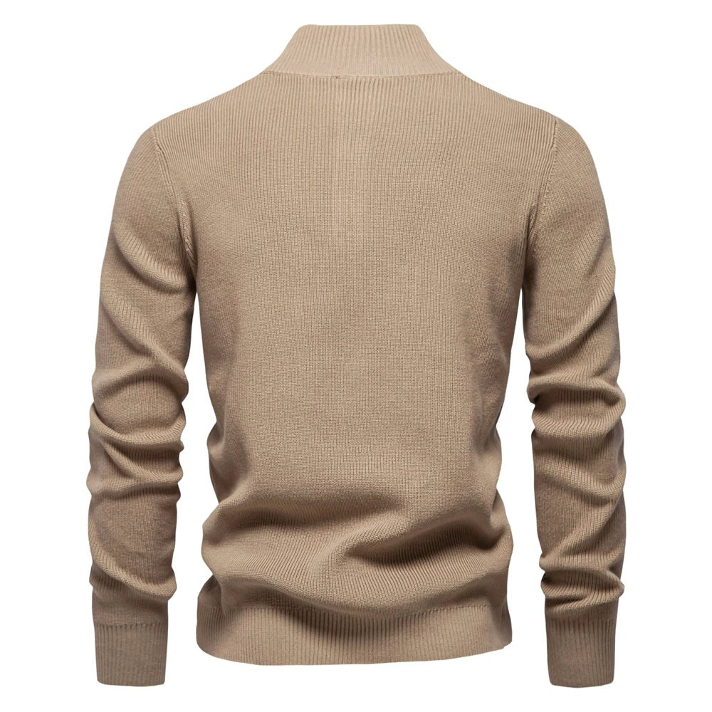 Oliver | Męski sweter bawełniany o klasycznym kroju, elegancki męski sweter | Erwnn | Jasnoszary