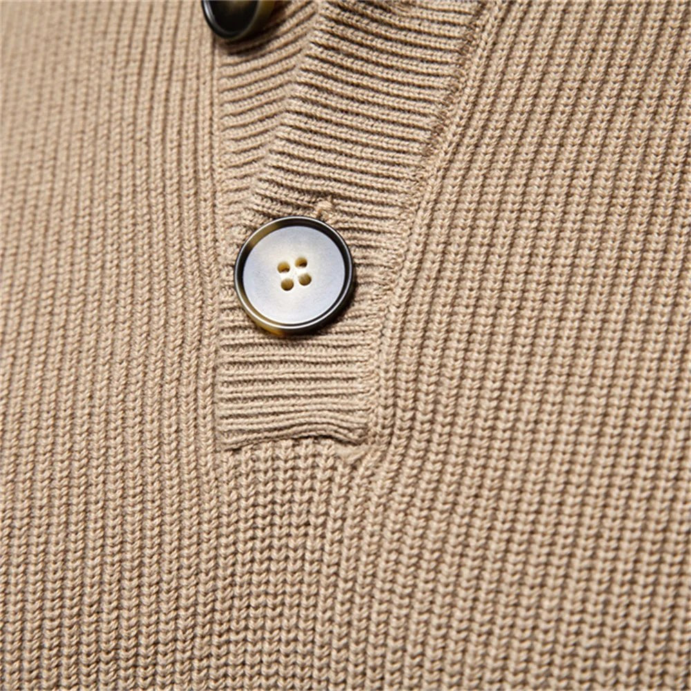 Oliver | Męski sweter bawełniany o klasycznym kroju, elegancki męski sweter | Erwnn | Jasnoszary