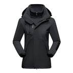 Patricia | Damska wodoodporna kurtka softshell, wiatroszczelny płaszcz sportowy | Erwnn | Czarny