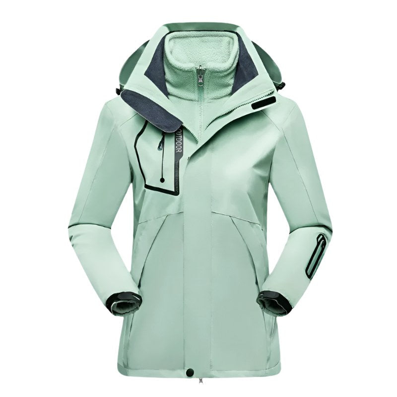 Patricia | Damska wodoodporna kurtka softshell, wiatroszczelny płaszcz sportowy | Erwnn | Czarny