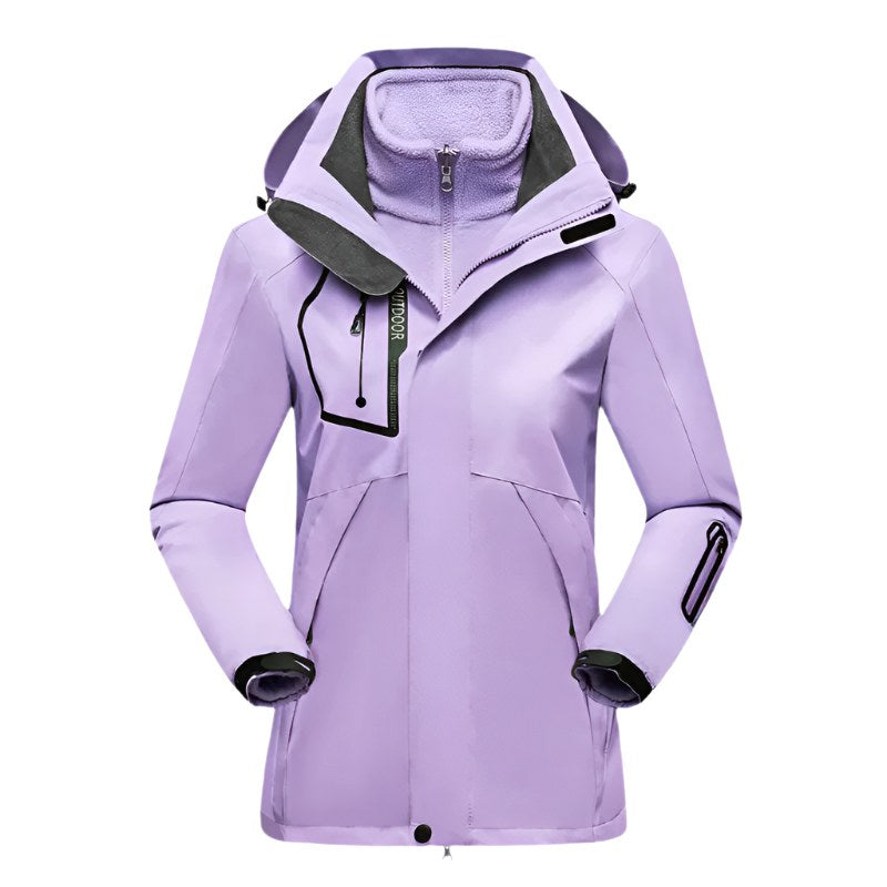 Patricia | Damska wodoodporna kurtka softshell, wiatroszczelny płaszcz sportowy | Erwnn | Różowy