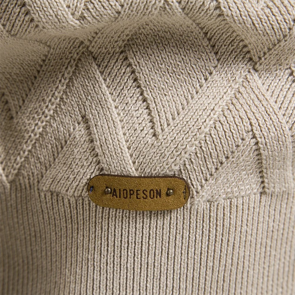 Patrick | Klasyczny męski sweter bawełniany, elegancki sweter codzienny | Erwnn | Khaki