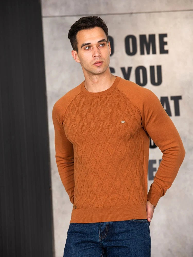 Patrick | Klasyczny męski sweter bawełniany, elegancki sweter codzienny | Erwnn | Czarny