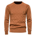 Patrick | Klasyczny męski sweter bawełniany, elegancki sweter codzienny | Erwnn | Brązowy