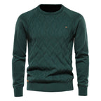 Patrick | Klasyczny męski sweter bawełniany, elegancki sweter codzienny | Erwnn | Brązowy