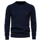 Patrick | Klasyczny męski sweter bawełniany, elegancki sweter codzienny | Erwnn | Brązowy