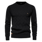 Patrick | Klasyczny męski sweter bawełniany, elegancki sweter codzienny | Erwnn | Khaki