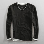 Paul | Męski sweter z dekoltem w serek i długim rękawem, elegancki sweter na co dzień | Erwnn | Niebieski