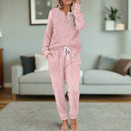 Judyta | Ciepły damski komplet domowy (2-częściowy): miękka góra i spodnie | Erwnn