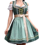 Adela | Damska sukienka w kratę w stylu bawarskim z gorsetowym wiązaniem i koronką, sukienka midi na Oktoberfest | Erwnn
