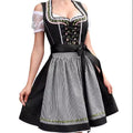Adela | Damska sukienka w kratę w stylu bawarskim z gorsetowym wiązaniem i koronką, sukienka midi na Oktoberfest | Erwnn