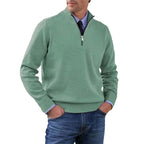 Reinhard | Męski sweter z zamkiem i lekkim ociepleniem, elegancki sweter z dzianiny | Erwnn | Szary
