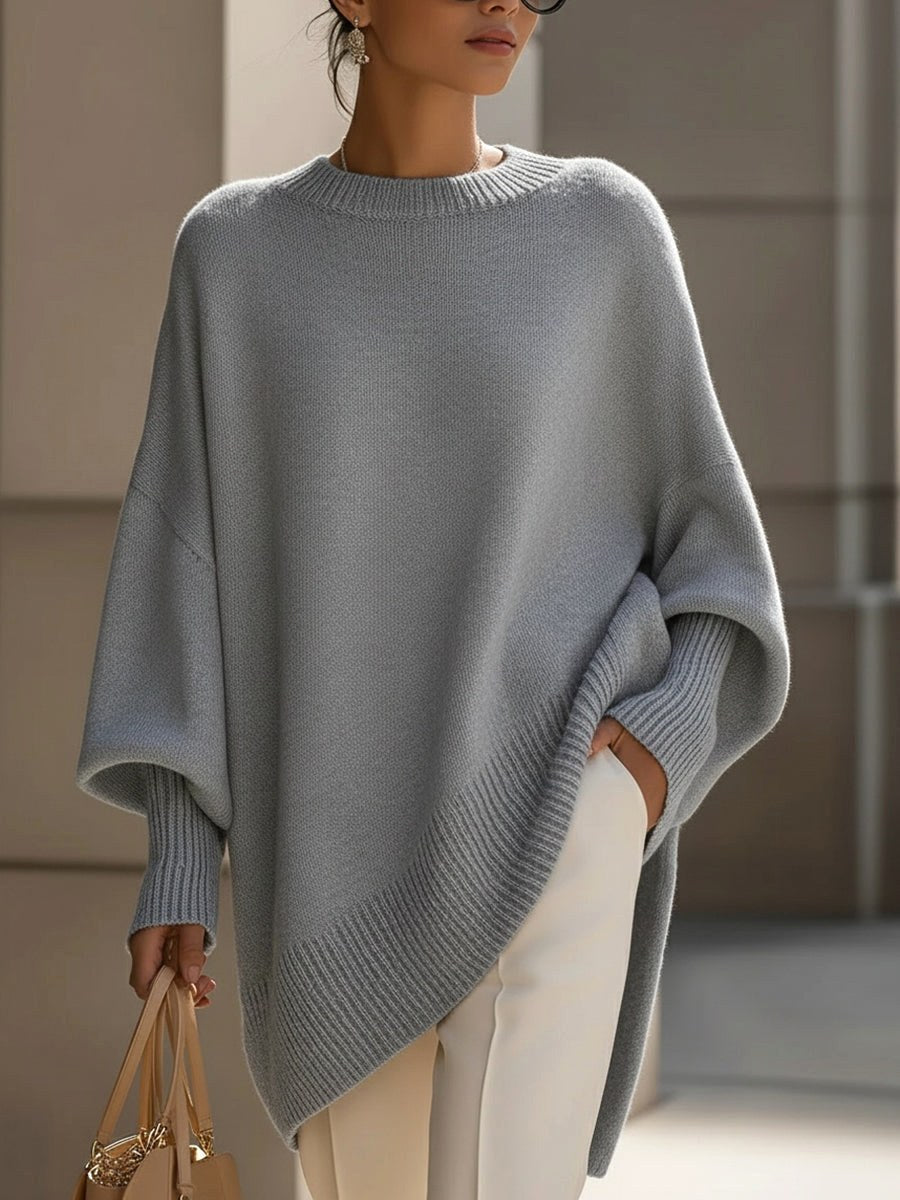 Rosalie | Damski luźny sweter, sweter z miękkim splotem | Erwnn | Granatowy