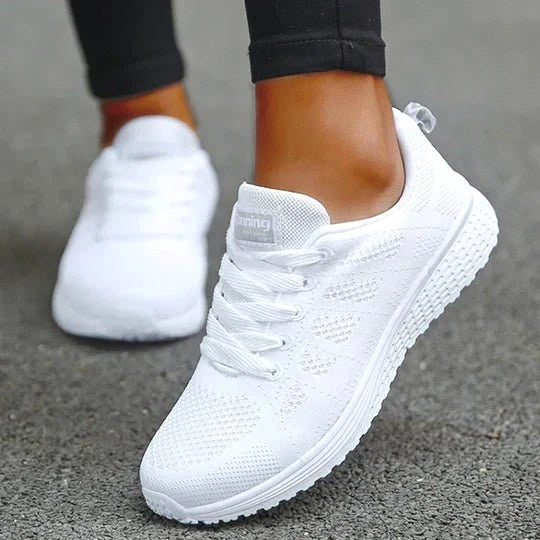 Rose | Damskie ortopedyczne buty sportowe ze wspierającą podeszwą, wygodne buty sportowe trekkingowe | Erwnn | Biały