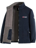 Rudolf | Męska bluza polarowa z kołnierzem, bluza polarowa outdoorowa | Erwnn | Ciemny niebieski