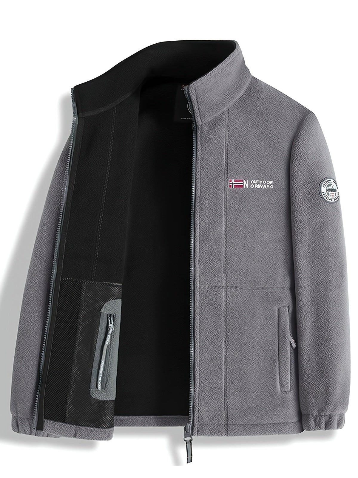 Rudolf | Męska bluza polarowa z kołnierzem, bluza polarowa outdoorowa | Erwnn | Czerwony