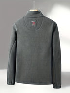 Rudolf | Męska bluza polarowa z kołnierzem, bluza polarowa outdoorowa | Erwnn | Czerwony