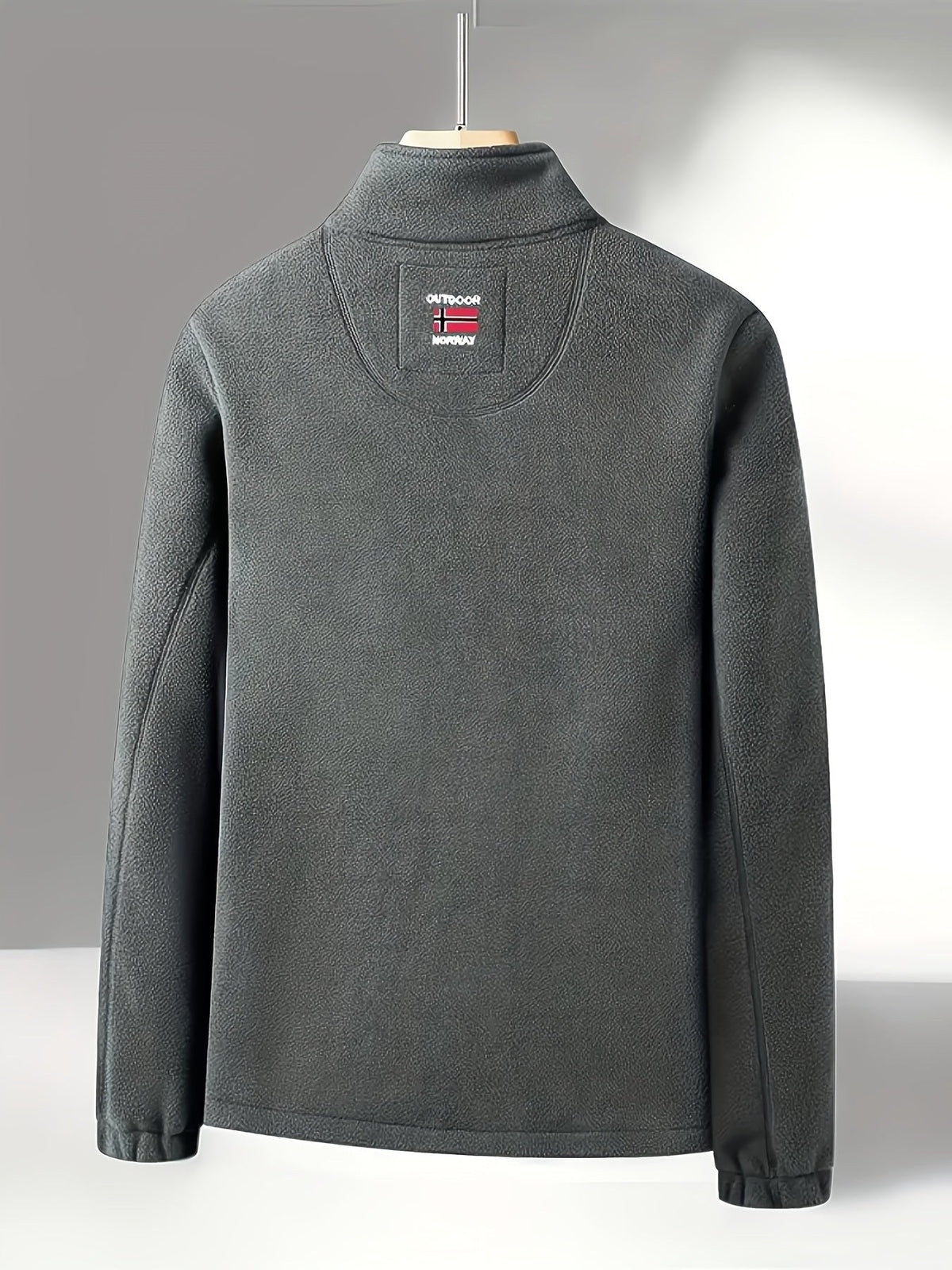 Rudolf | Męska bluza polarowa z kołnierzem, bluza polarowa outdoorowa | Erwnn | Czerwony