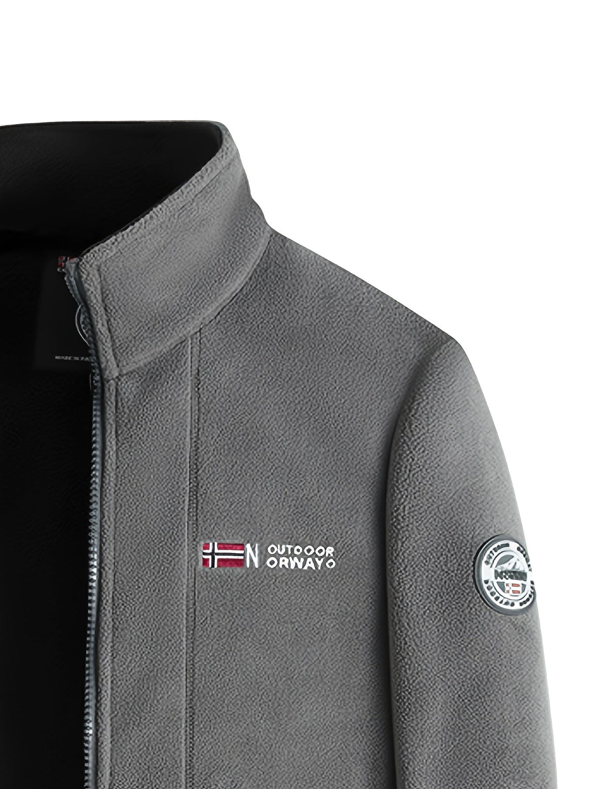 Rudolf | Męska bluza polarowa z kołnierzem, bluza polarowa outdoorowa | Erwnn | Khaki
