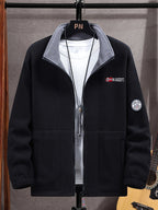 Rudolf | Męska bluza polarowa z kołnierzem, bluza polarowa outdoorowa | Erwnn | Khaki