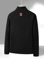 Rudolf | Męska bluza polarowa z kołnierzem, bluza polarowa outdoorowa | Erwnn | Khaki