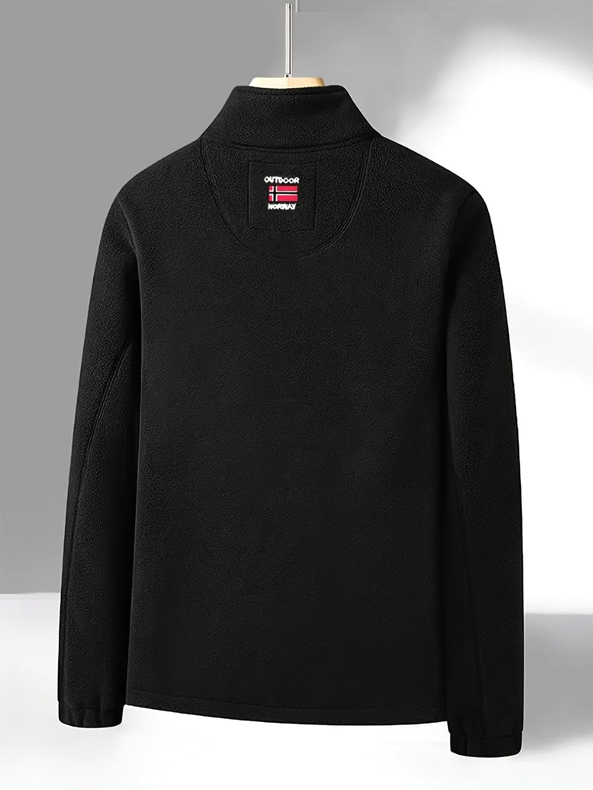 Rudolf | Męska bluza polarowa z kołnierzem, bluza polarowa outdoorowa | Erwnn | Khaki