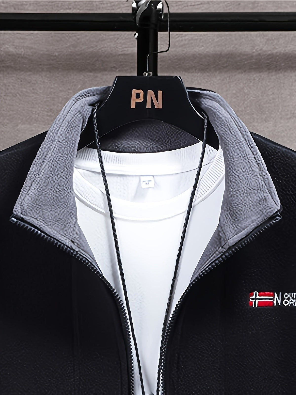 Rudolf | Męska bluza polarowa z kołnierzem, bluza polarowa outdoorowa | Erwnn | Szary
