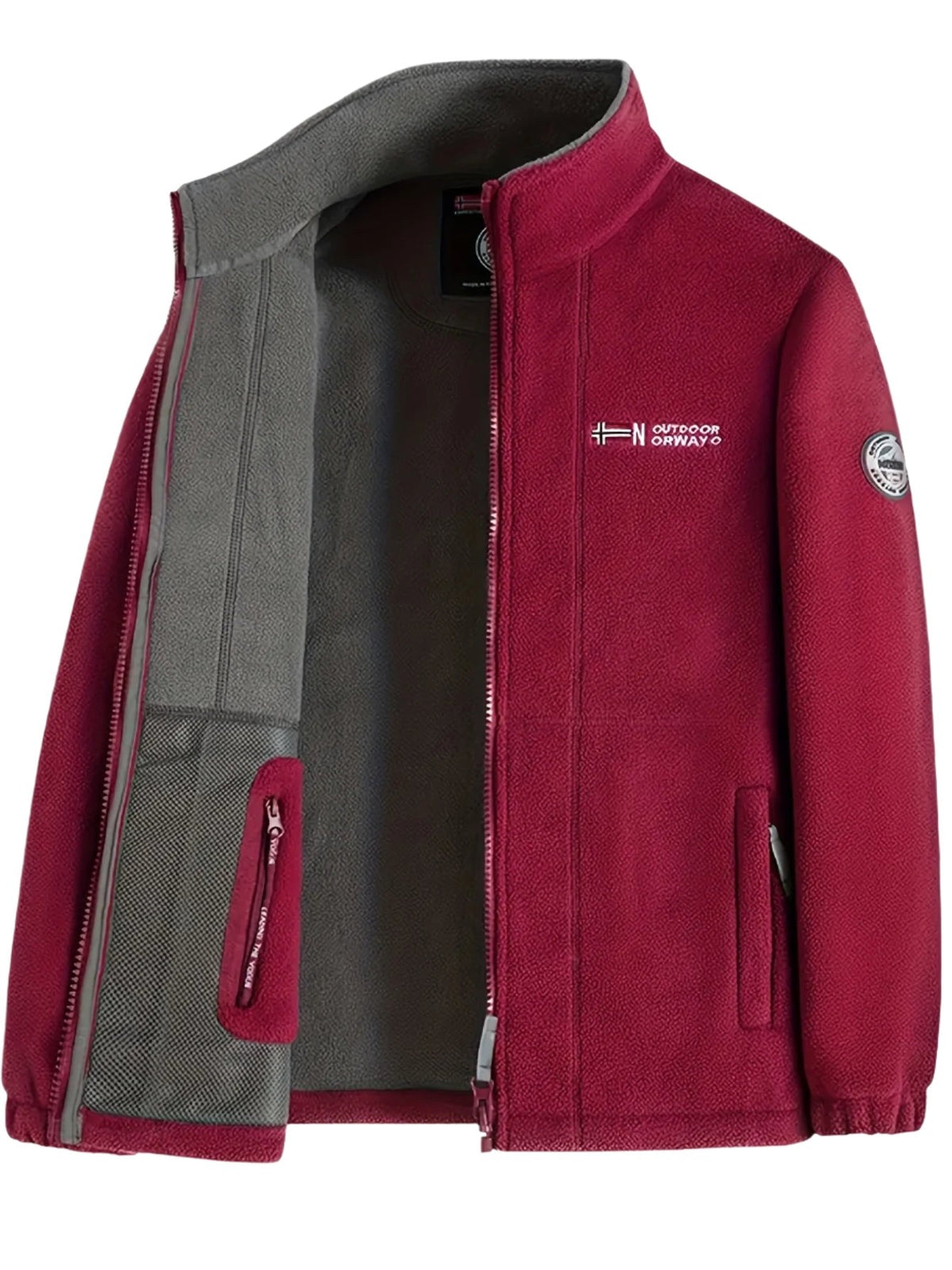 Rudolf | Męska bluza polarowa z kołnierzem, bluza polarowa outdoorowa | Erwnn | Czarny