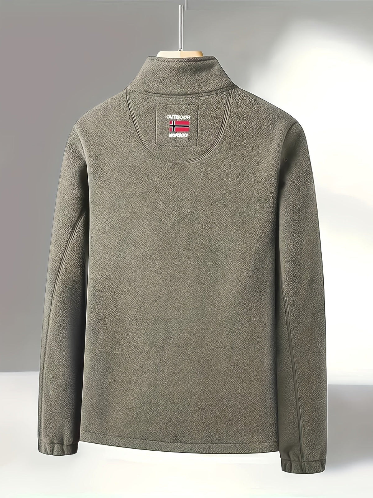 Rudolf | Męska bluza polarowa z kołnierzem, bluza polarowa outdoorowa | Erwnn | Czerwony