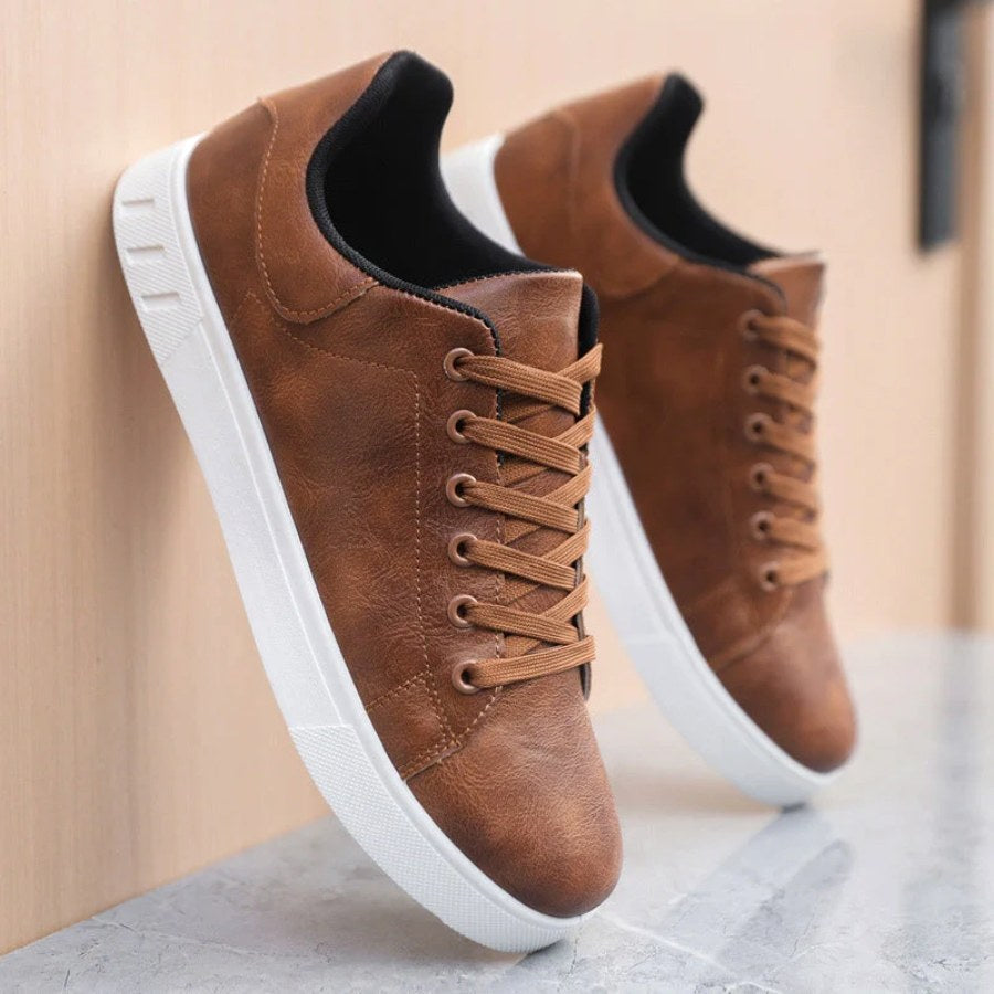 Scott | Męskie sznurowane buty sportowe, niskie buty ortopedyczne | Erwnn | Czarny