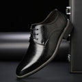 Thomas | Męskie sznurowane buty z detalami brogue, eleganckie buty biznesowe | Erwnn | Czarny