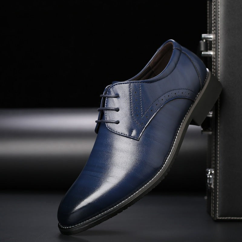 Thomas | Męskie sznurowane buty z detalami brogue, eleganckie buty biznesowe | Erwnn | Czarny