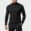 Uwe | Męski sweter z golfem o smukłym kroju, elegancki sweter jesienny | Erwnn | Czarny