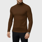 Uwe | Męski sweter z golfem o smukłym kroju, elegancki sweter jesienny | Erwnn | Czarny